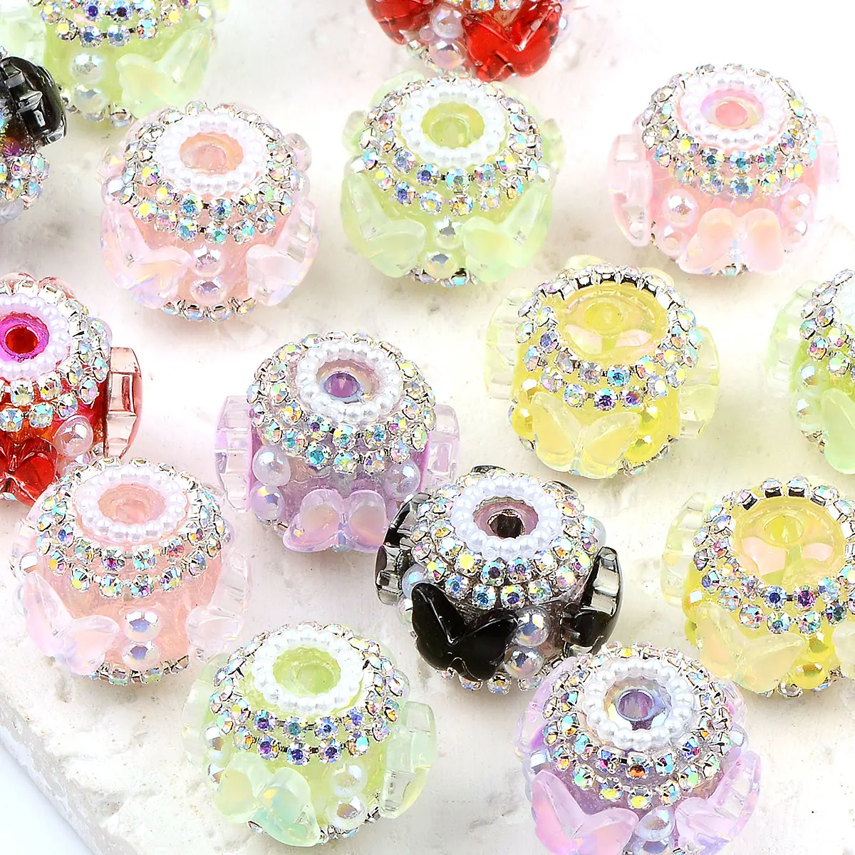 Beading - 3pcs 2.2cm Random Color Mix Butterfly