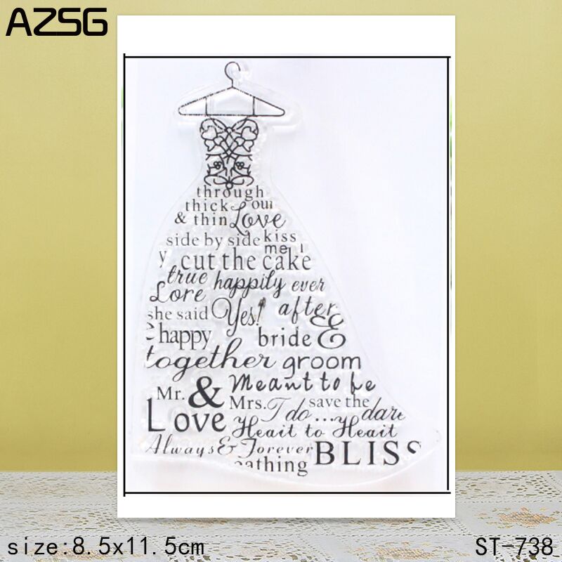 Clear Silicone Stamps For Card Making - AZSG áo Cưới Rõ Ràng Tem/Hải
