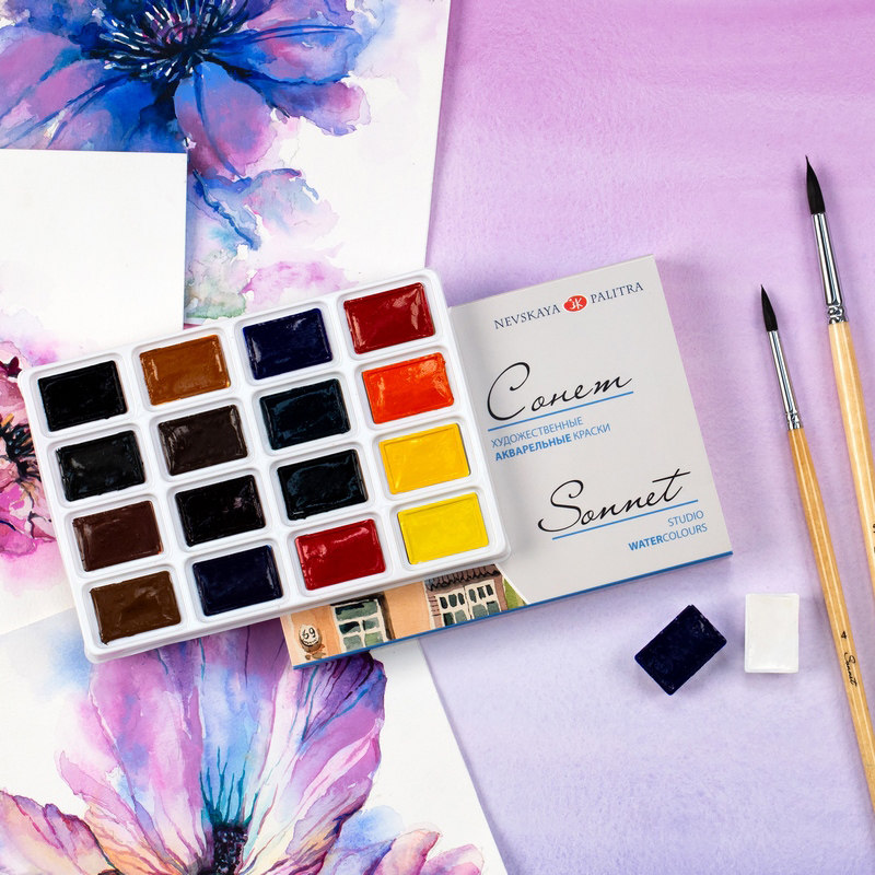 Russia White Nights Solid Wate - đánh giá và giá Watercolor Paint Set Solid Pigment