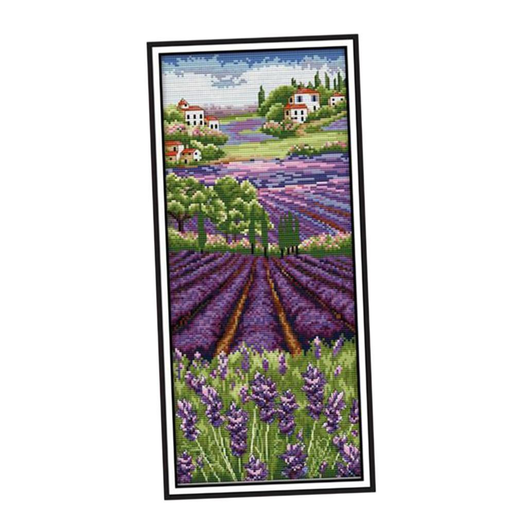Lavender Flowers Stamped Cross - đánh giá và giá Cross Stitch Stamped Kits Beginners