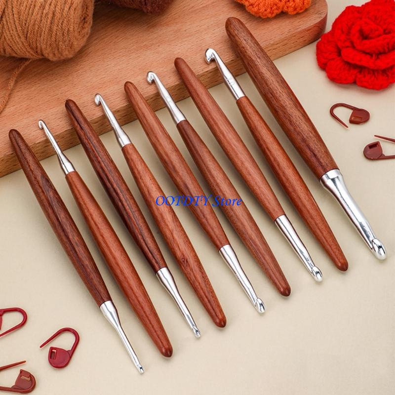 367A 8 Chiếc Công Thái Gỗ Cầm  - đánh giá và giá Wooden Crochet Hooks Ergonomic Handle