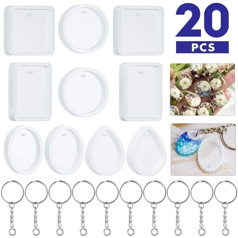 20Pcs Set DIY Keychain Pendant - đánh giá và giá Silicone Epoxy Resin Molds Set