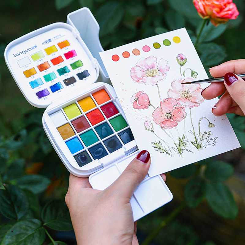 LANGUO 16Colors Watercolor Pai - đánh giá và giá Watercolor Paint Set Solid Pigment