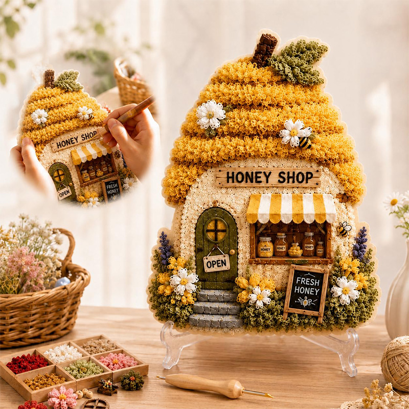 3D Mushroom House Poke Art DIY - đánh giá và giá Craft Tools