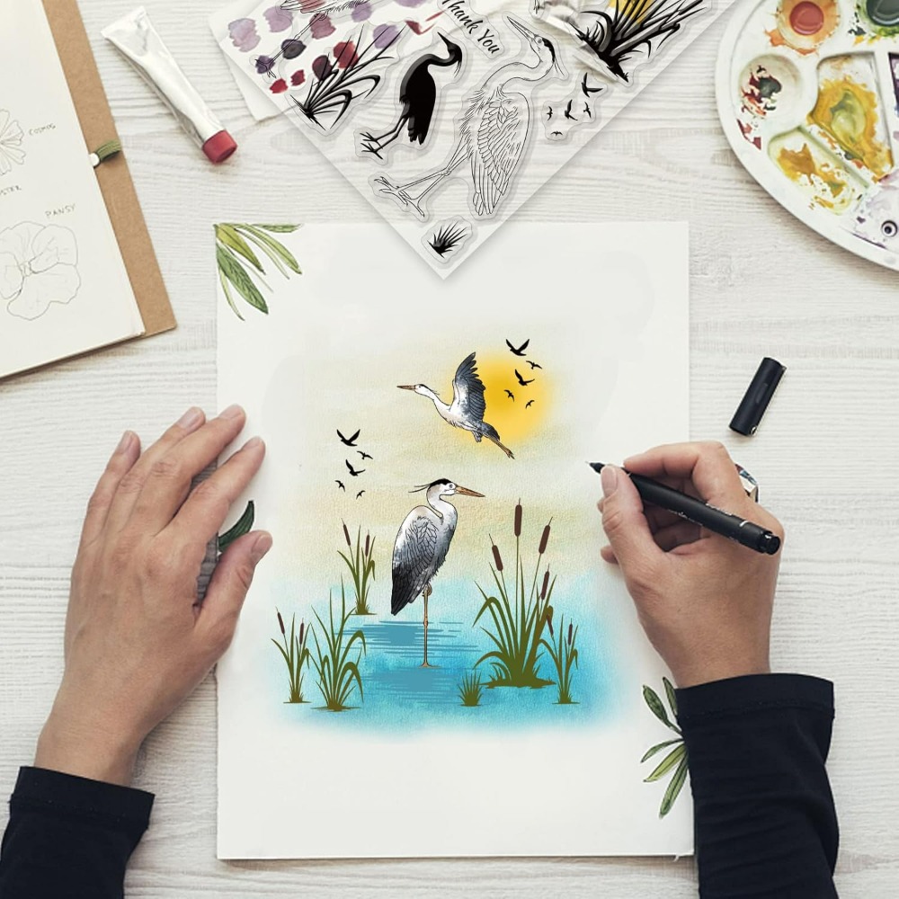 Heron Clear Stamps Wetland Sil - đánh giá và giá Clear Silicone Stamps For Card Making
