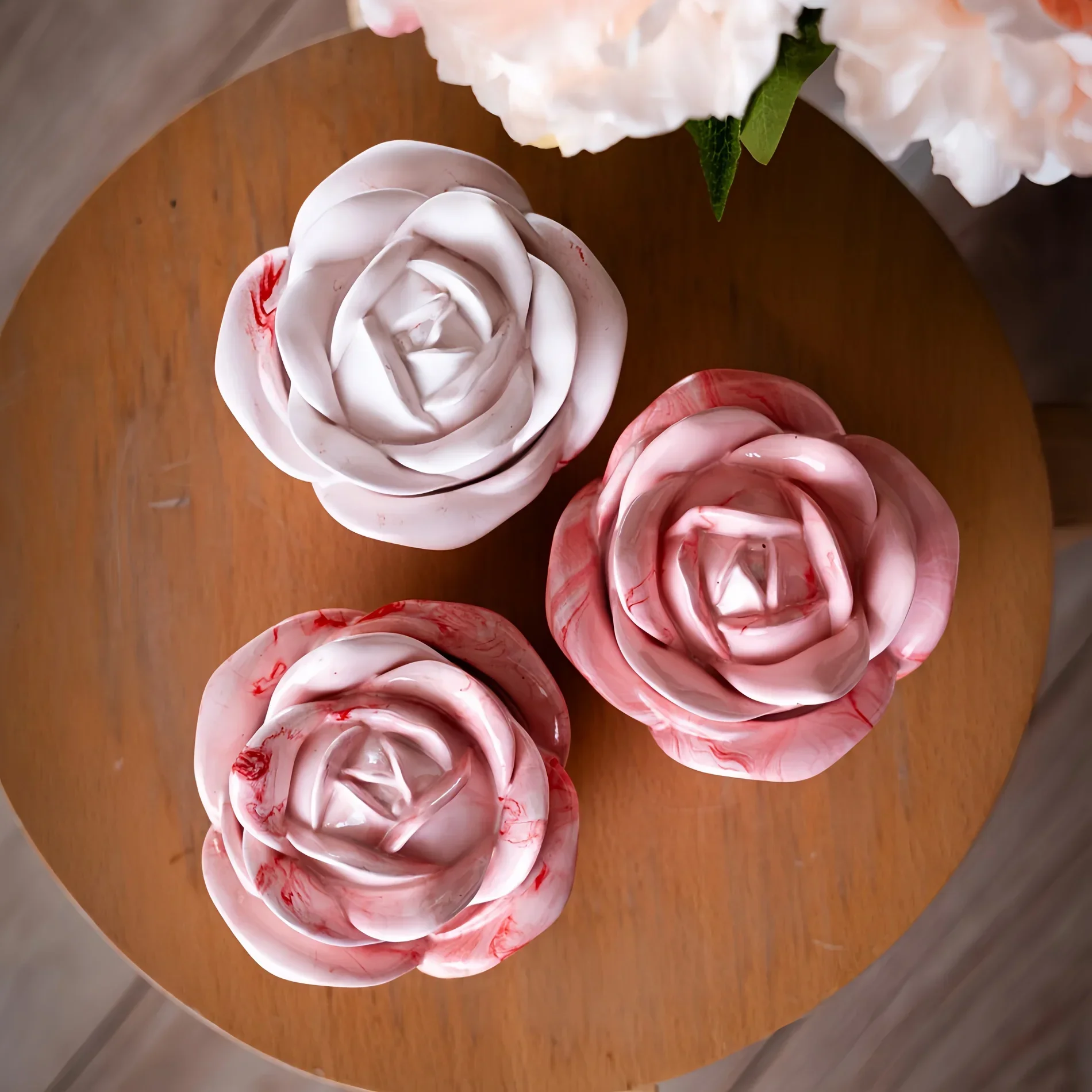 2-Piece Set Rose Shaped Silico - đánh giá và giá Silicone Epoxy Resin Molds Set
