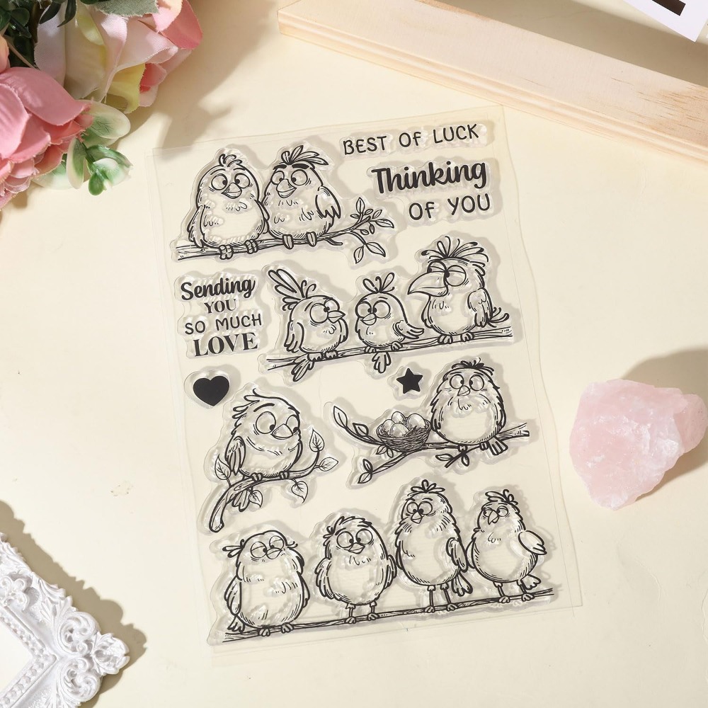 Funny Birds Branches Clear Sta - đánh giá và giá Clear Silicone Stamps For Card Making