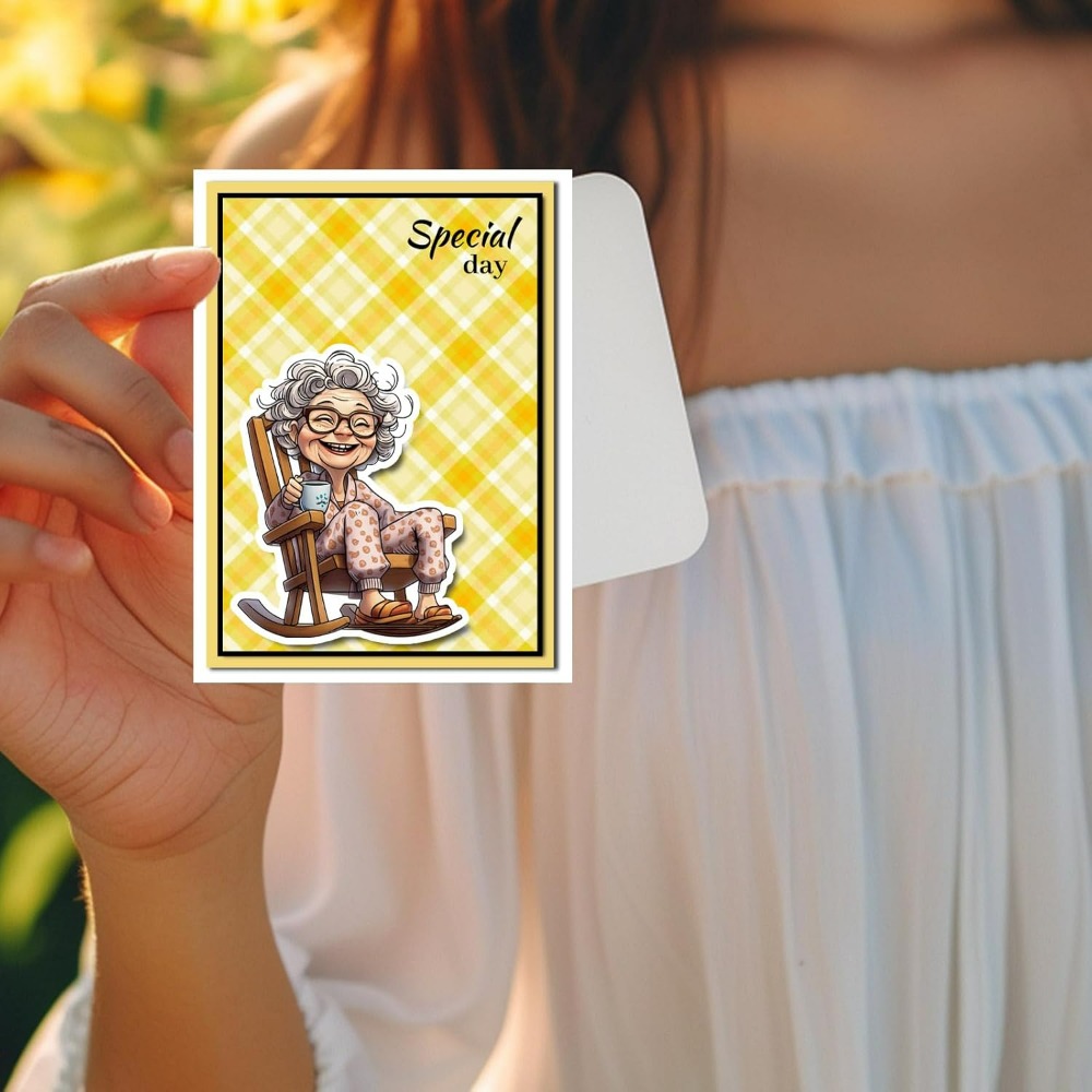 Smiling Old Lady Clear Stamps  - đánh giá và giá Clear Silicone Stamps For Card Making