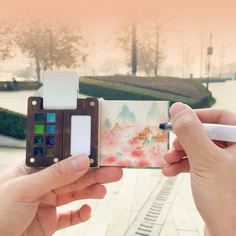 Mini Portable Watercolor Pigme - đánh giá và giá Watercolor Paint Set Solid Pigment