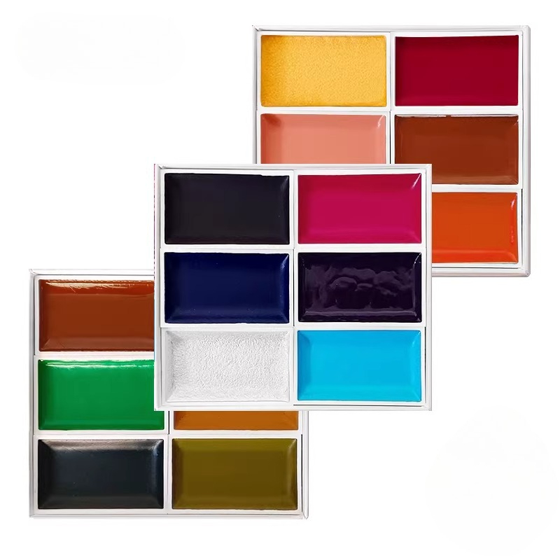 Japanese Solid Watercolor Pain - đánh giá và giá Watercolor Paint Set Solid Pigment