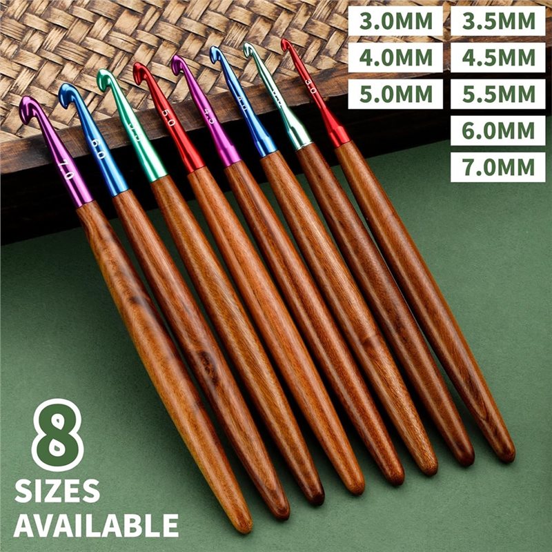 AB34-Aluminum Crochet Hooks Wi - đánh giá và giá Wooden Crochet Hooks Ergonomic Handle