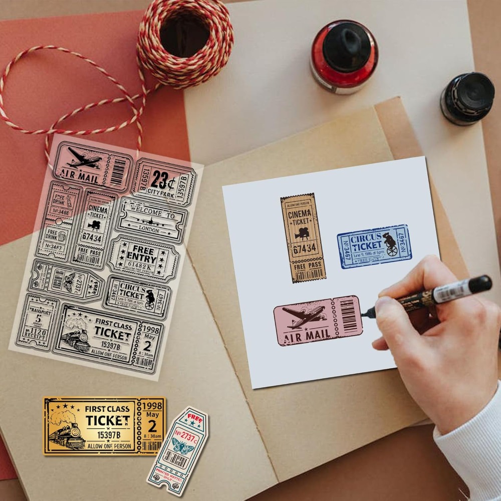 Vintage Ticket Clear Stamp for - đánh giá và giá Clear Silicone Stamps For Card Making