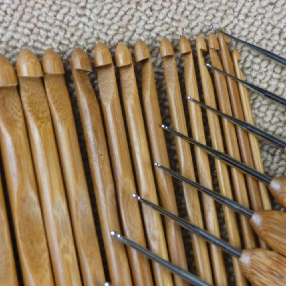 12Pcs Wood Knitting Needles Se - đánh giá và giá Wooden Crochet Hooks Ergonomic Handle